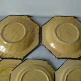 Set of 5 old plates Beretta Cie Vallauris glazed ceramic 1960s