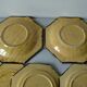 Set of 5 old plates Beretta Cie Vallauris glazed ceramic 1960s