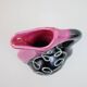 Black and pink Vallauris carafe with white relief patterns