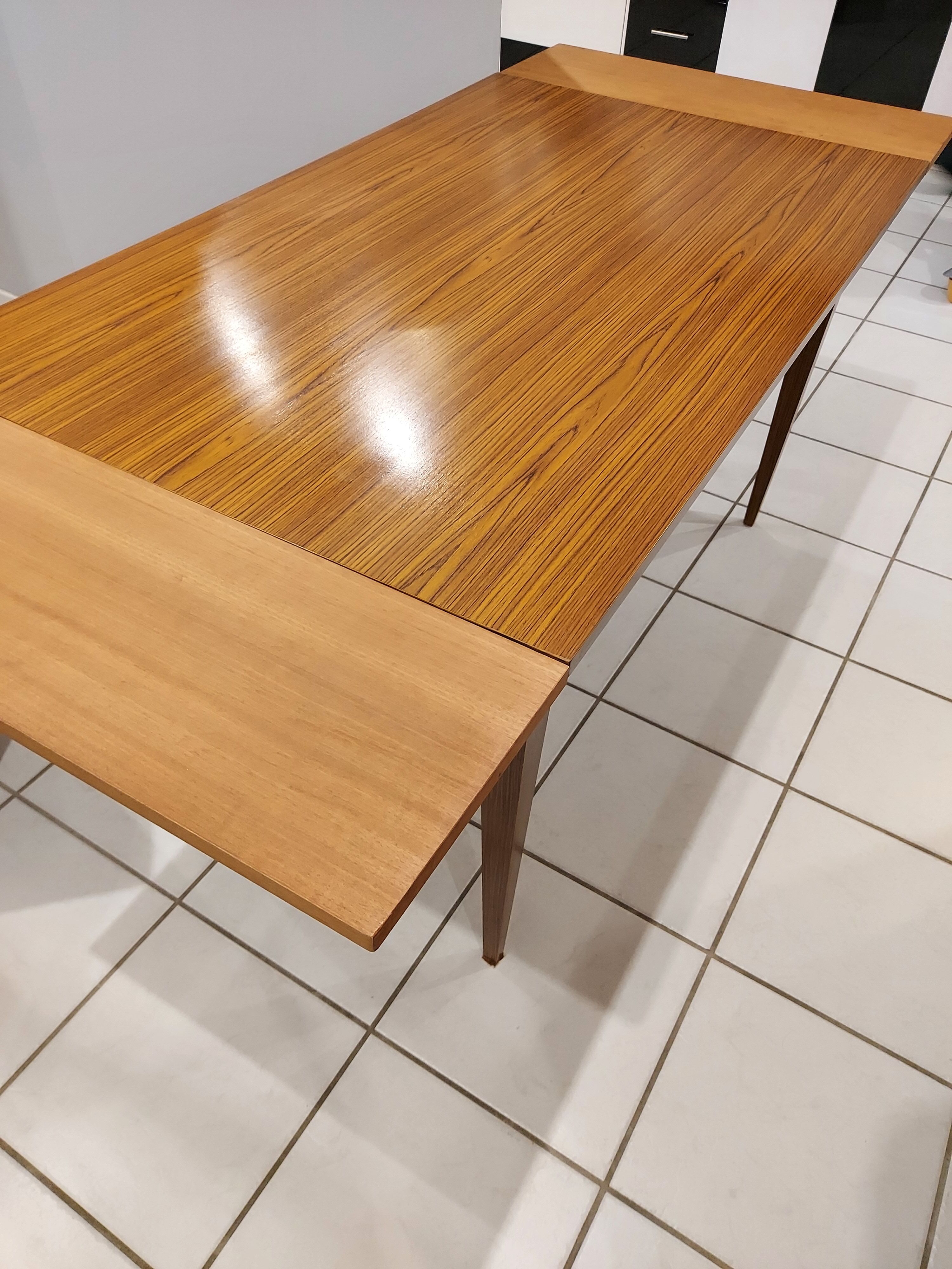 Rectangular dining table veneer rosewood vintage 1970s