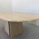French Coffee Table in Travertine and Marble, 1960s