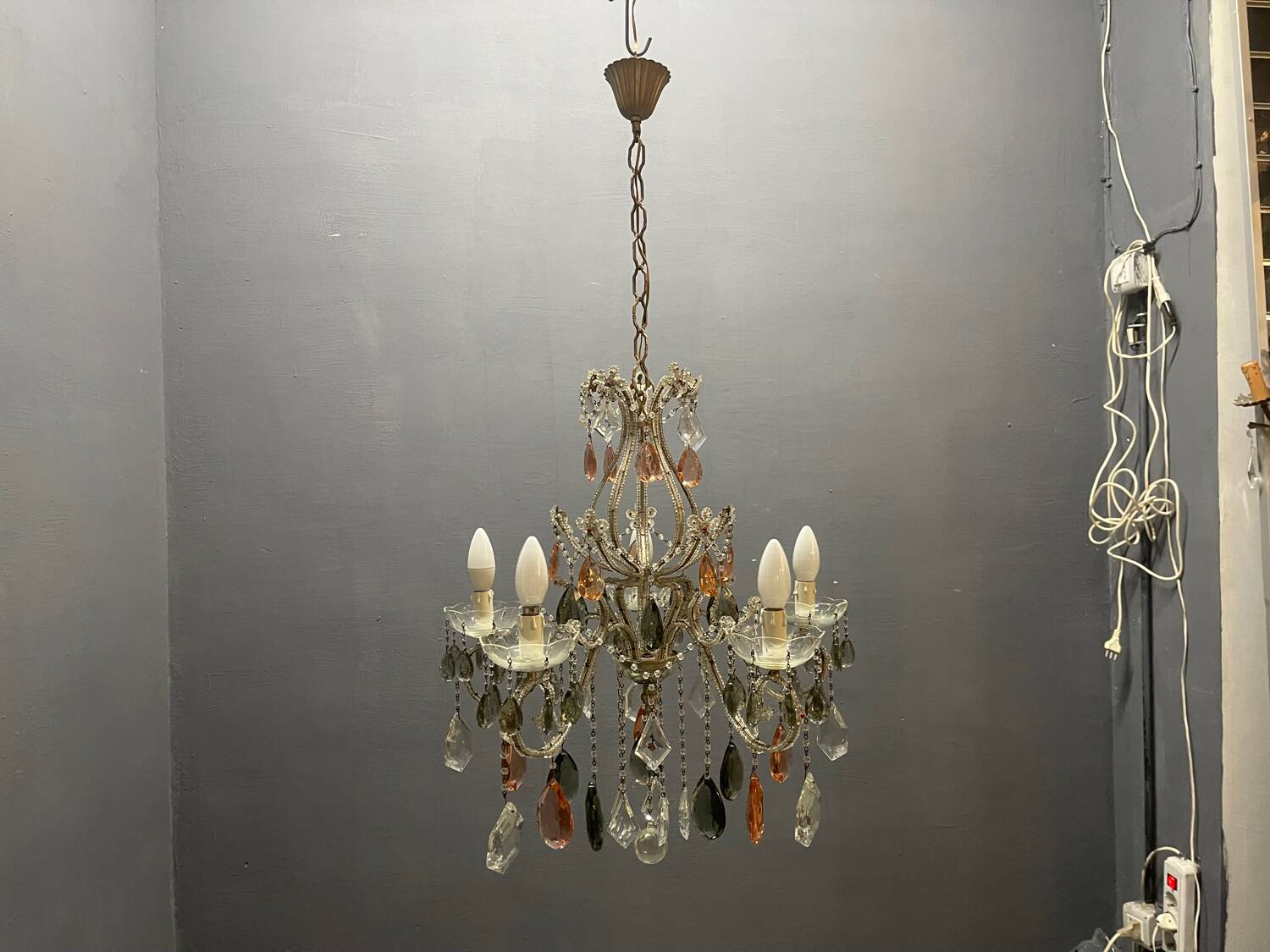 Crystal Beaded Italian Chandelier 1950/60’s