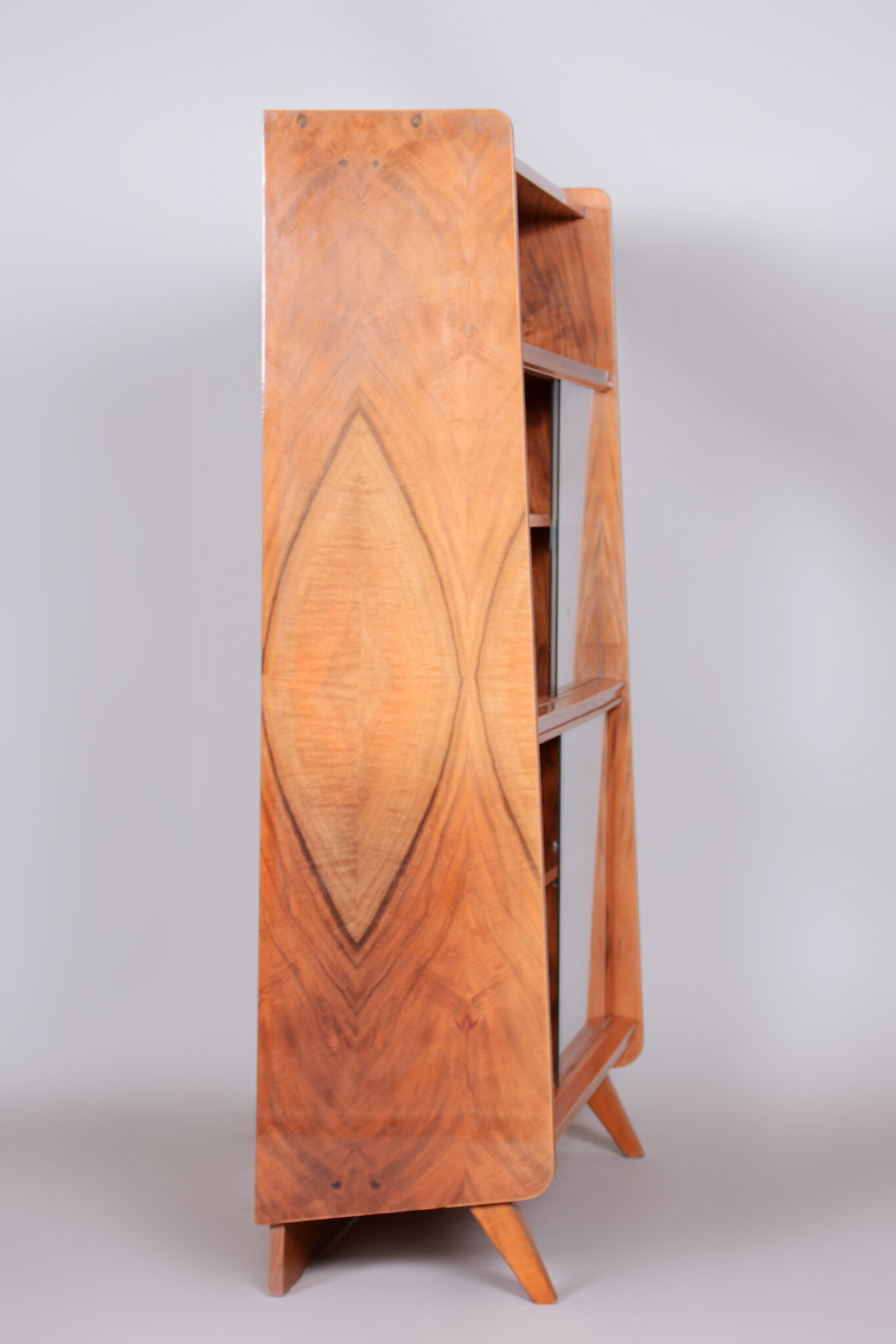 Walnut mid century bookcase 1950s czechia