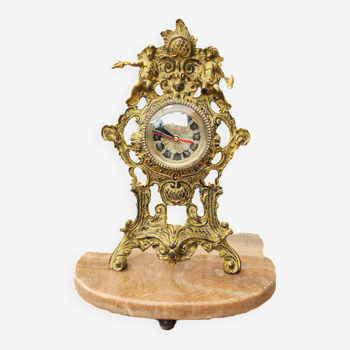 Bronze and marble clock