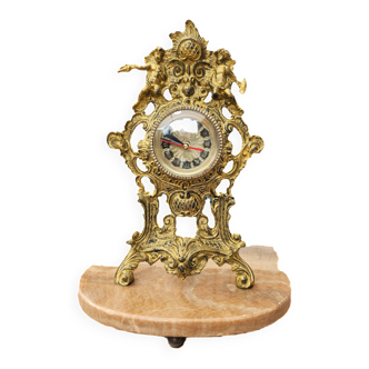 Horloge bronze et marbre