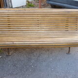 Garden bench wood and cast iron legs