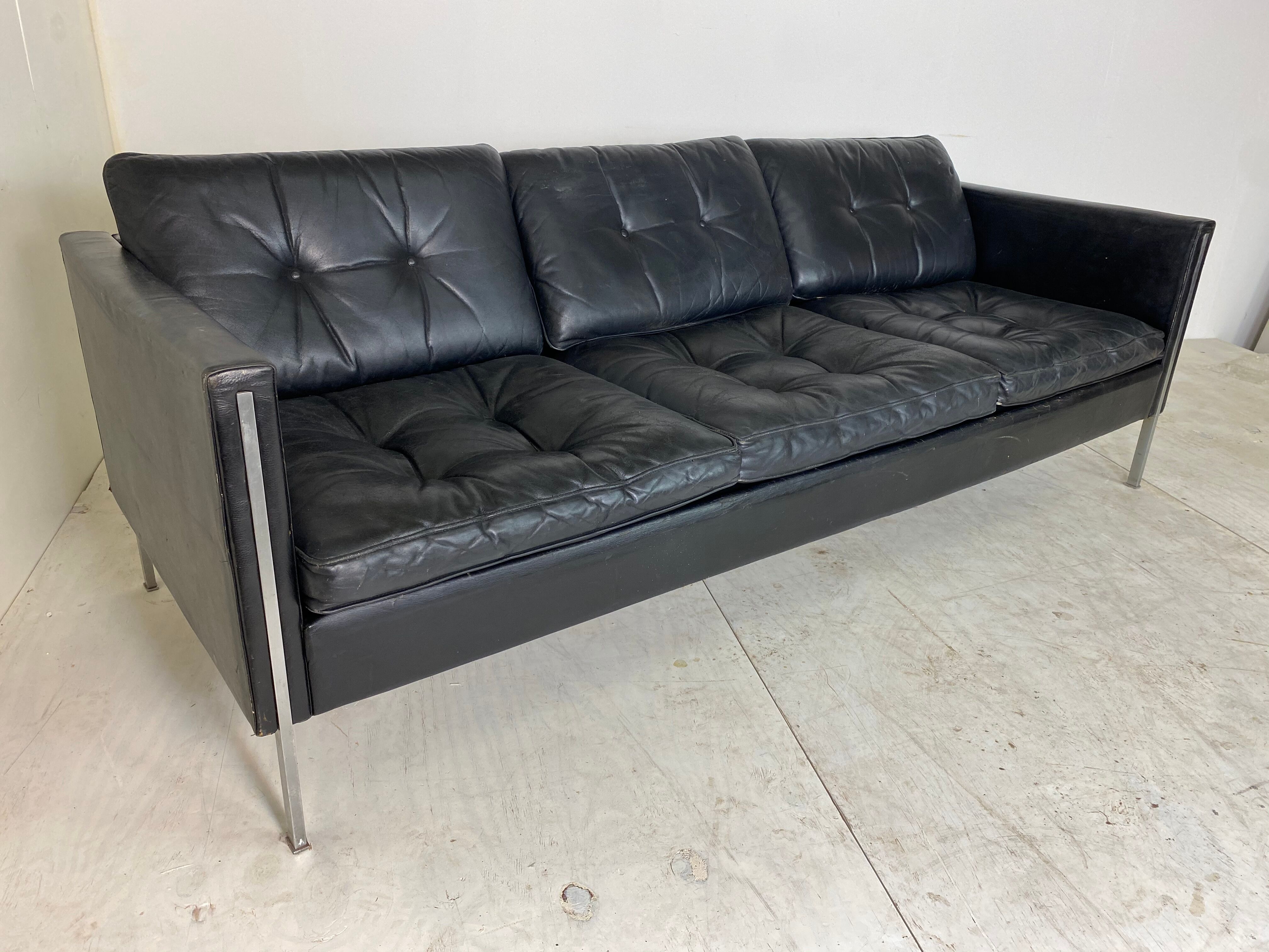 Leather No. 442/3 Sofa by Pierre Paulin for Artifort, 1960s