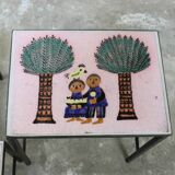 Nesting tables - metal and ceramic from Dour 1960