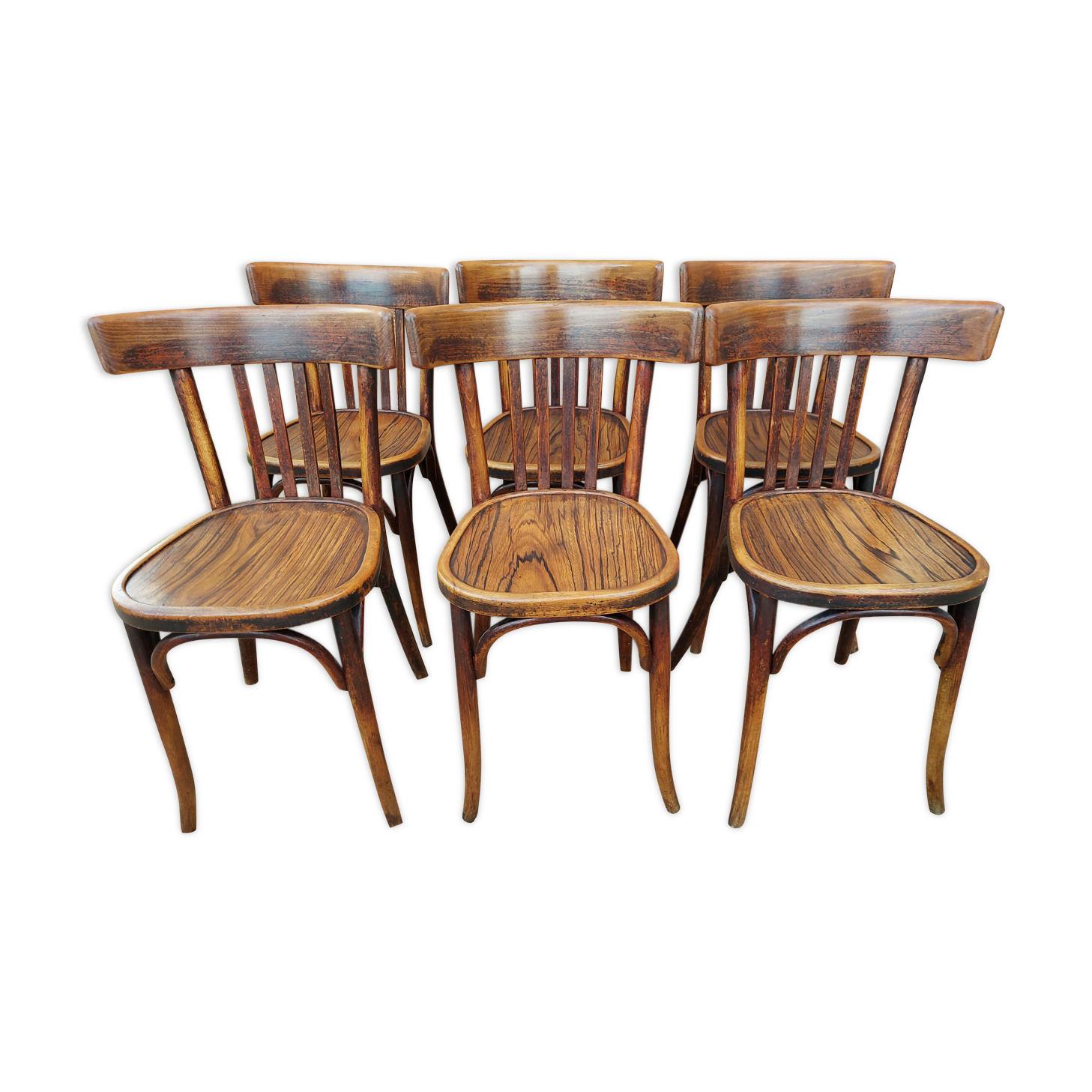 Suite of 6 chairs from Bistrot Baumann 1930s
