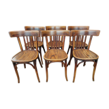 Suite of 6 chairs from Bistrot Baumann 1930s