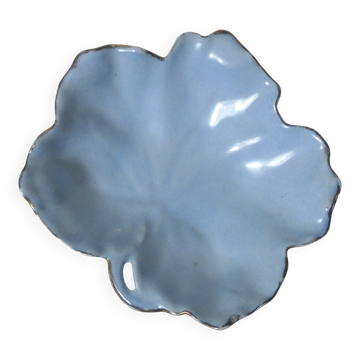 antique blue and gold leaf dish in Limoges porcelain