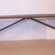 Old burmese teak bench and wrought iron base