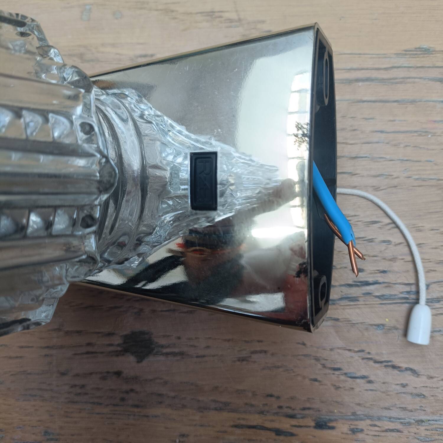 Pair of chrome Space Age wall lights