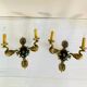 Empire bronze sconces with decorations of swans, palmettes and acanthus leaves