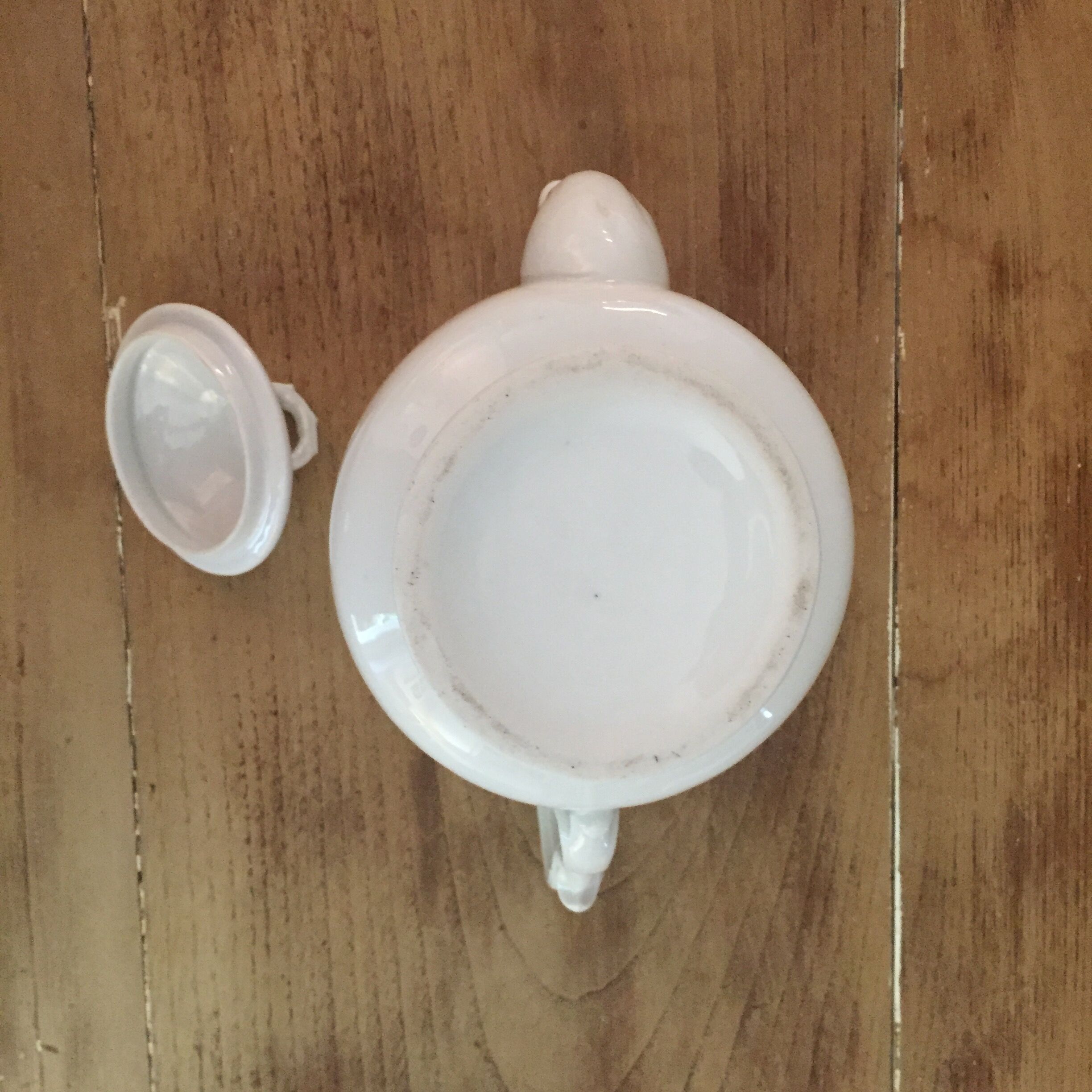 Teapot and its vintage porcelain milk jar