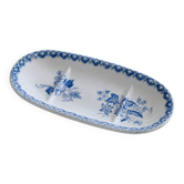 Ravier or soap dish made of ironstone from the 19th century, signed Creil & Montereau.