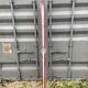 Pair old skis red and white