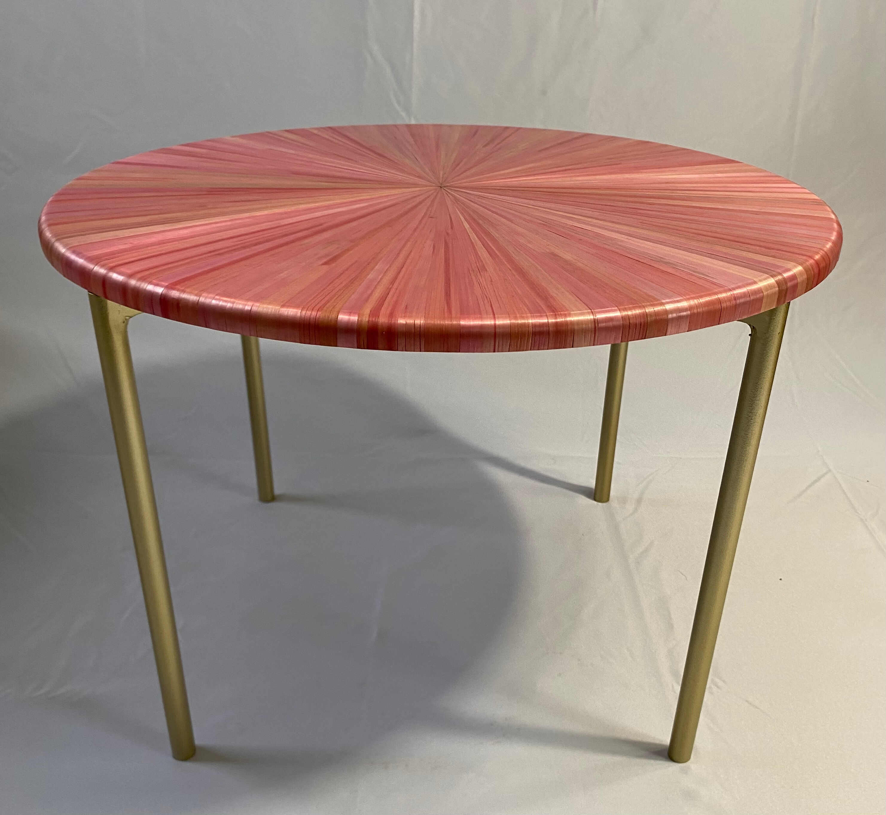Straw marquetry coffee table