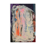 Abstract painting on canvas, dripping on figurative background, circa 1970.