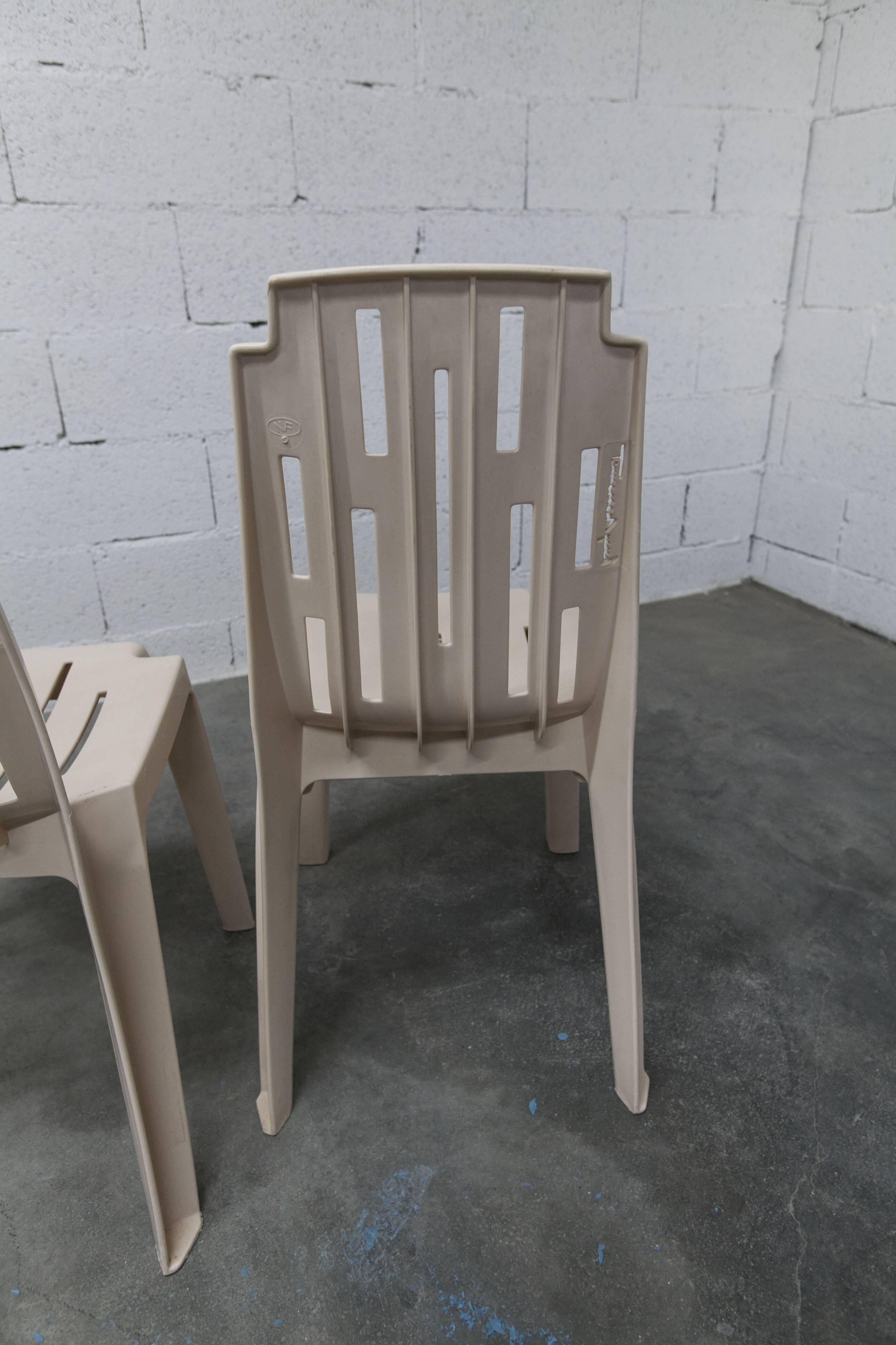 Set of 4 Samba chairs, manufactured by Henry Massonnet, designed by Pierre Paulin