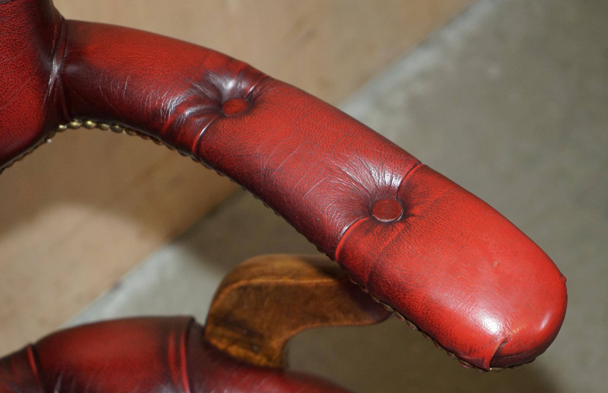 Victorian Chesterfield leather captain's chair