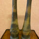 Pair of frosted glass vases, lake scene