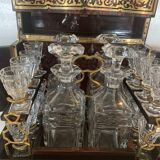 Cellar with complete liquor in marquetry Boulle box Napoleon III XIX century