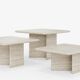 Ensemble de tables basses empilables en travertin