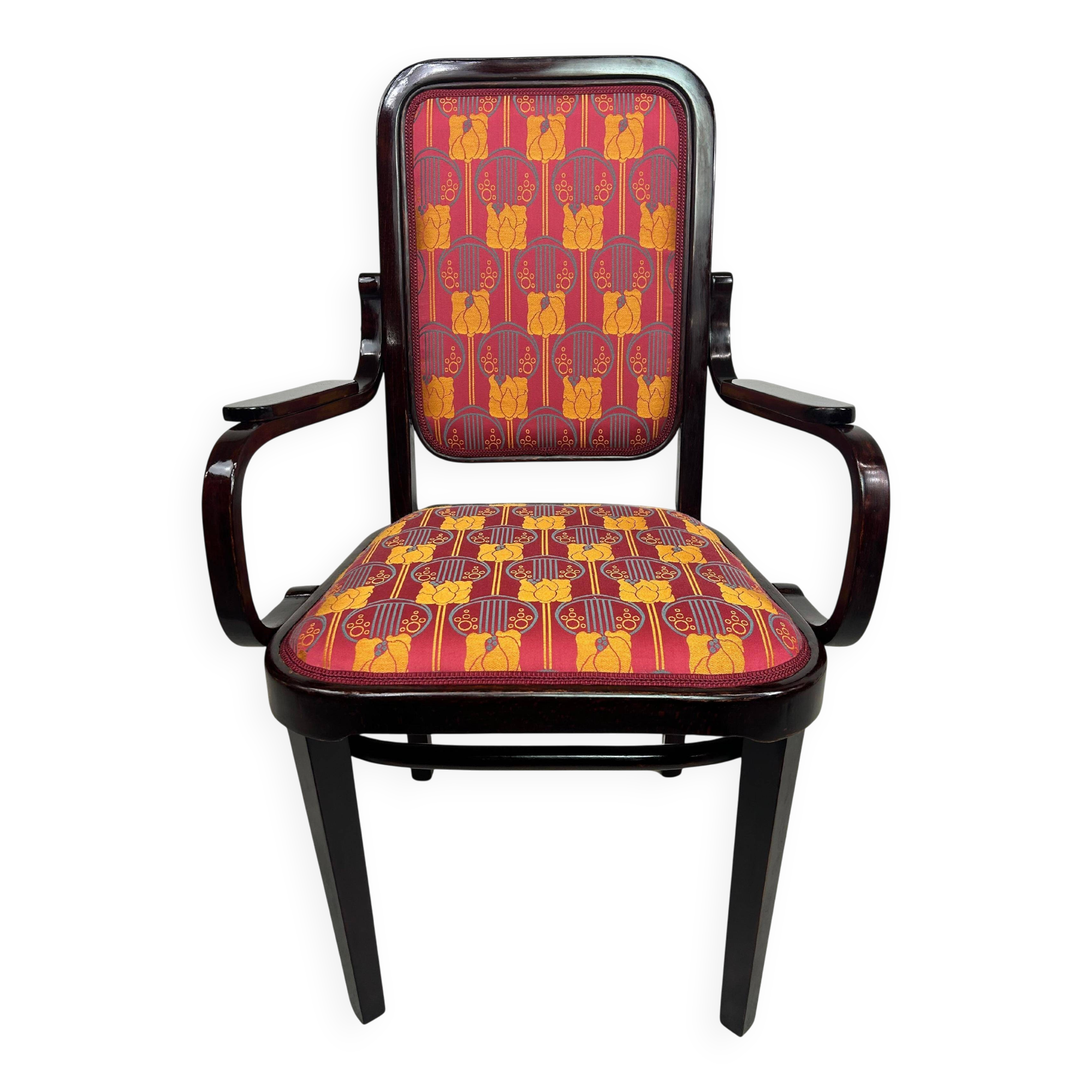 Art Nouveau office chair by Gustav Siegel for Thonet
