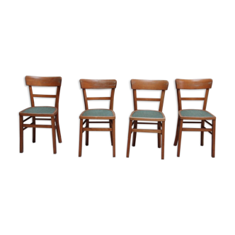 Set de 4 anciennes chaises bistro