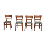 Set de 4 anciennes chaises bistro