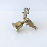 Candlestick in brass holly design
