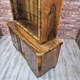 Streamlined Art Deco Walnut Display Cabinet / Sideboard – 1930s / 1940s
