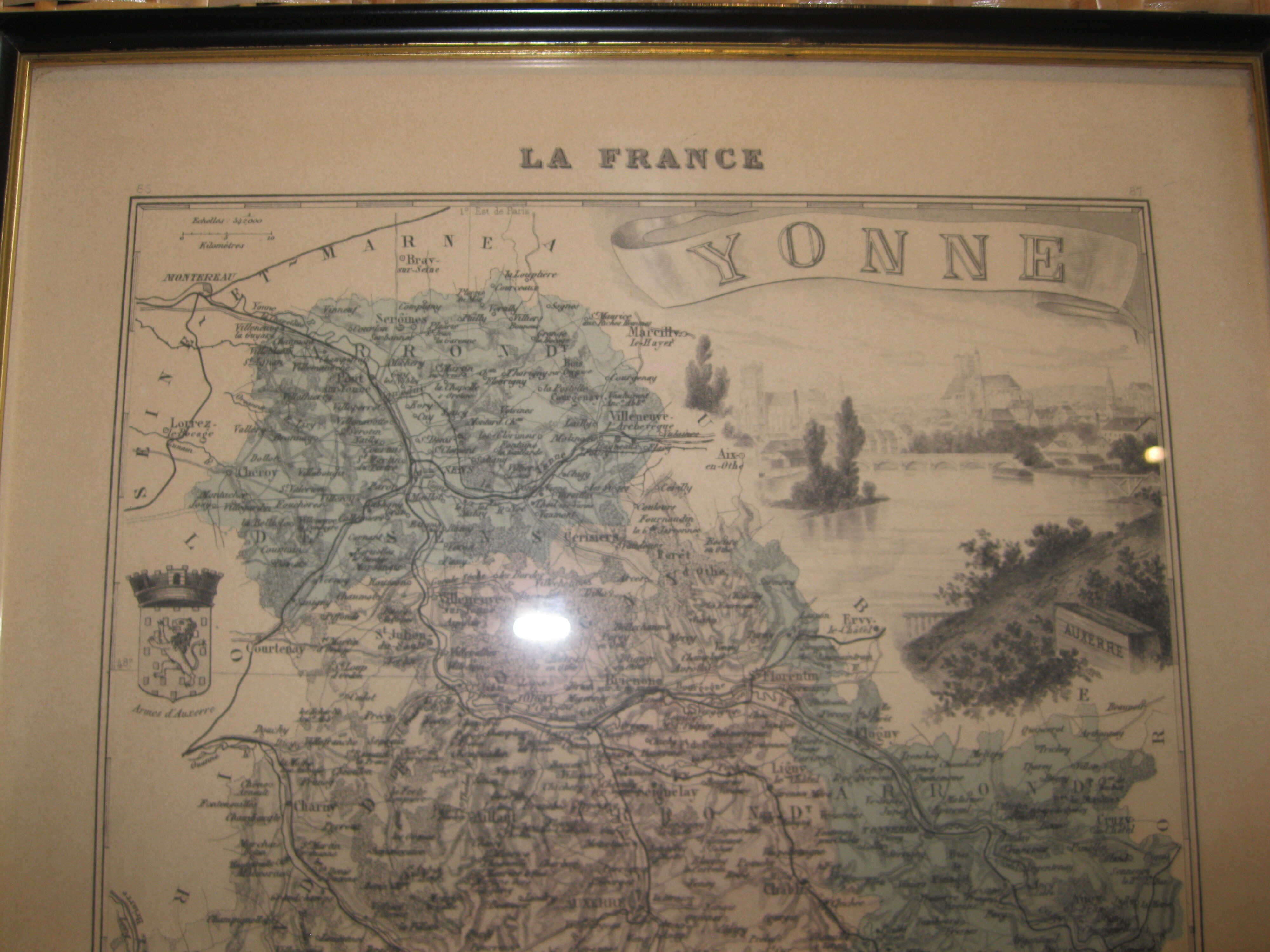Engraving 19th France region of Yonne