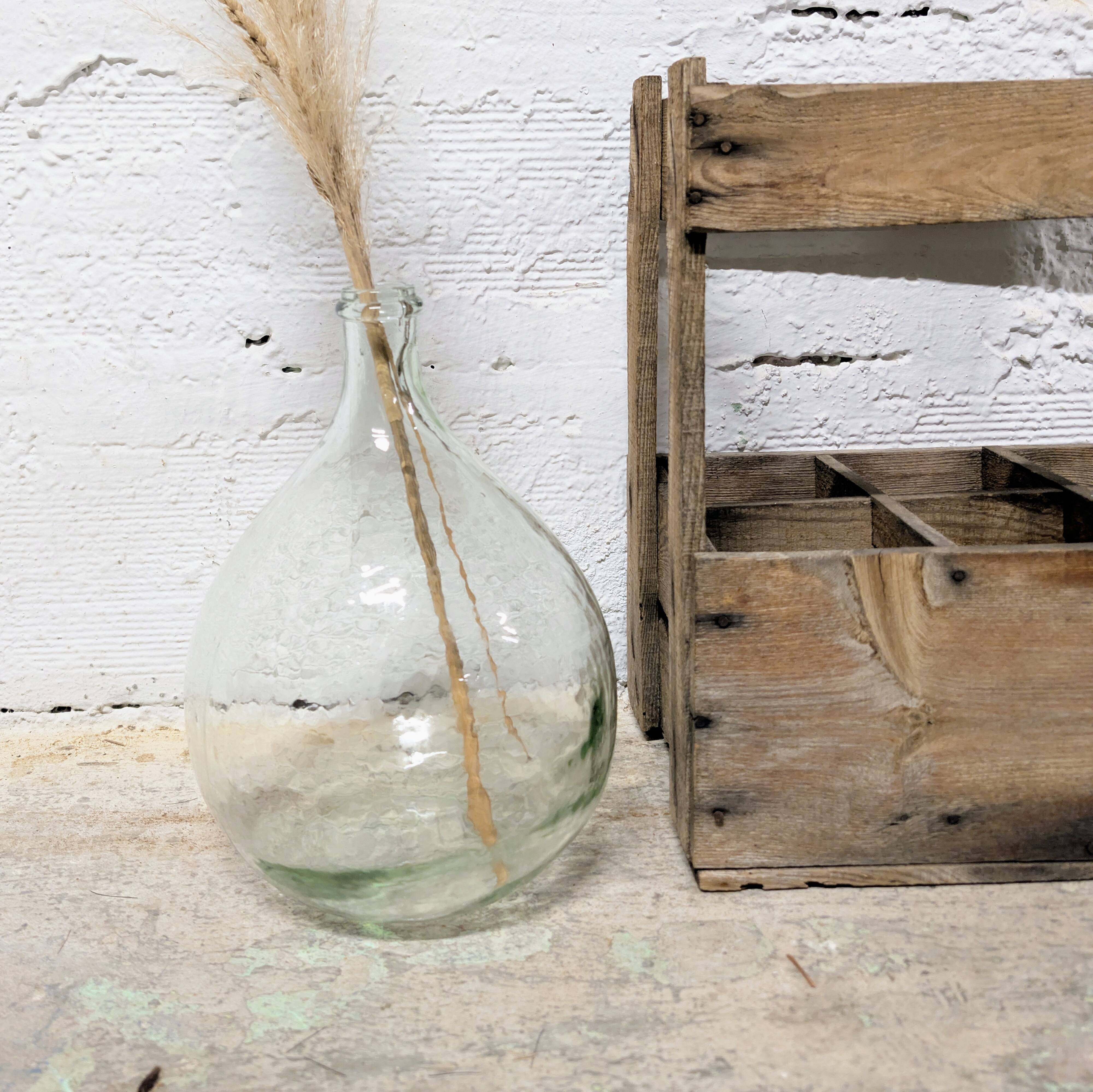 Clear glass demijohn