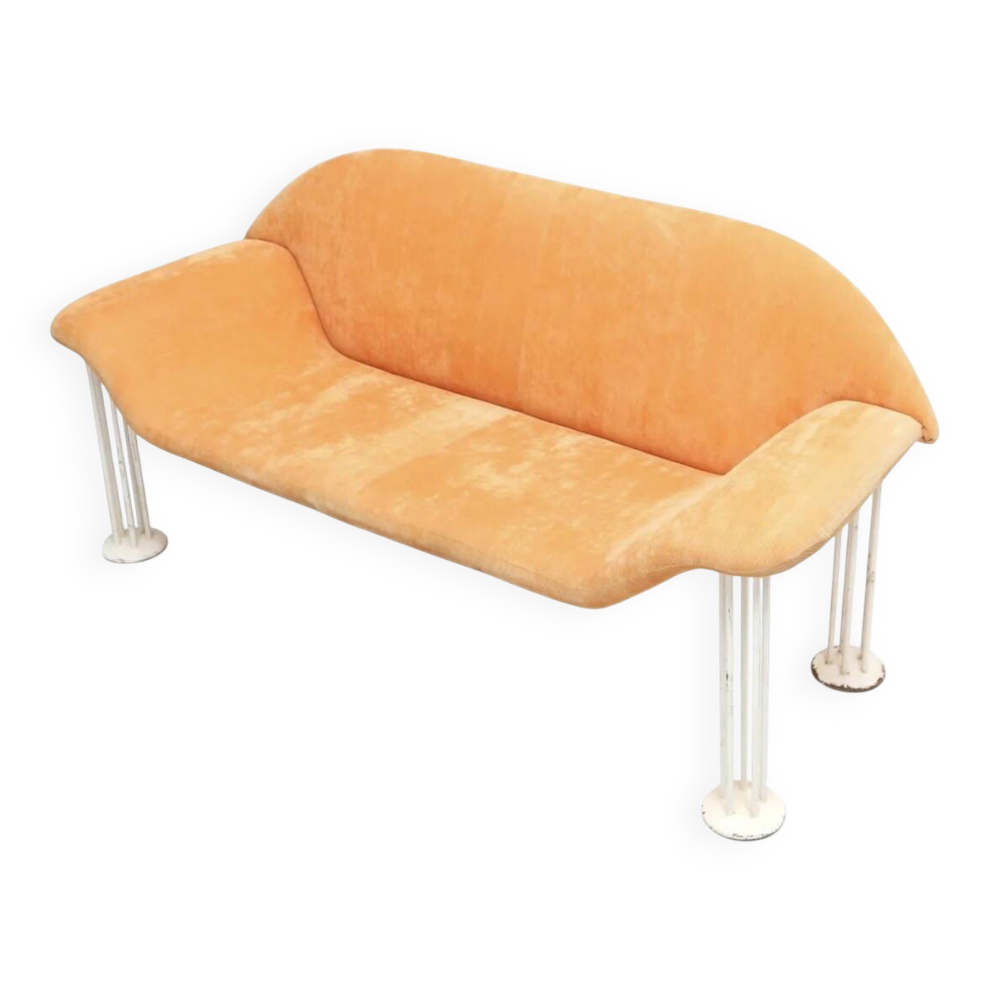 Orange velvet sofa - Vogtherr for Hain + Tohme
