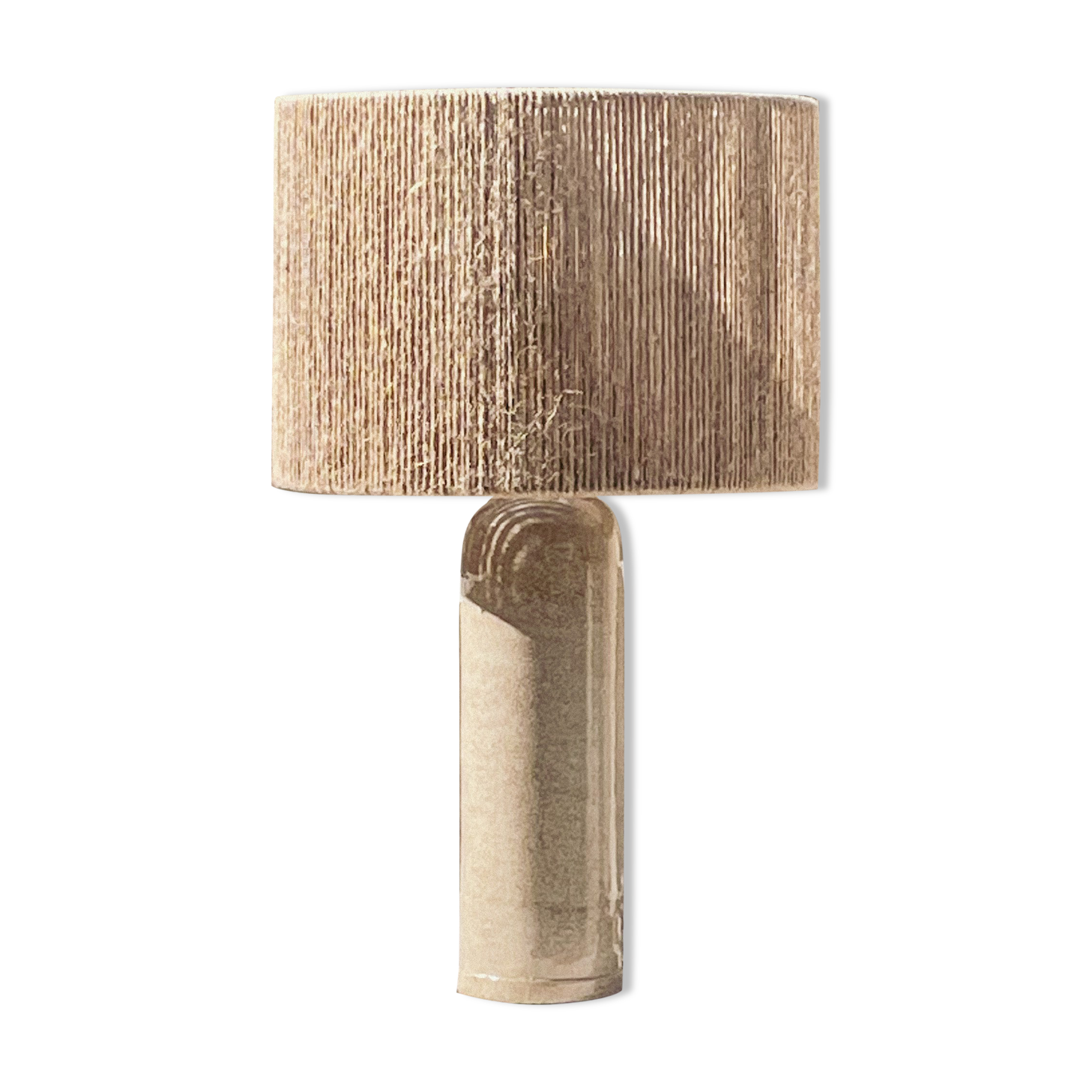 Lampe grès et corde de jute