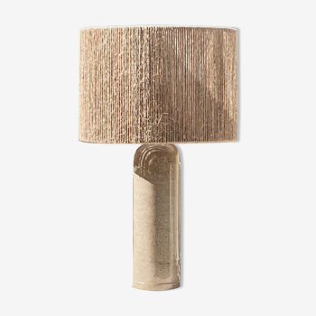 Lampe grès et corde de jute