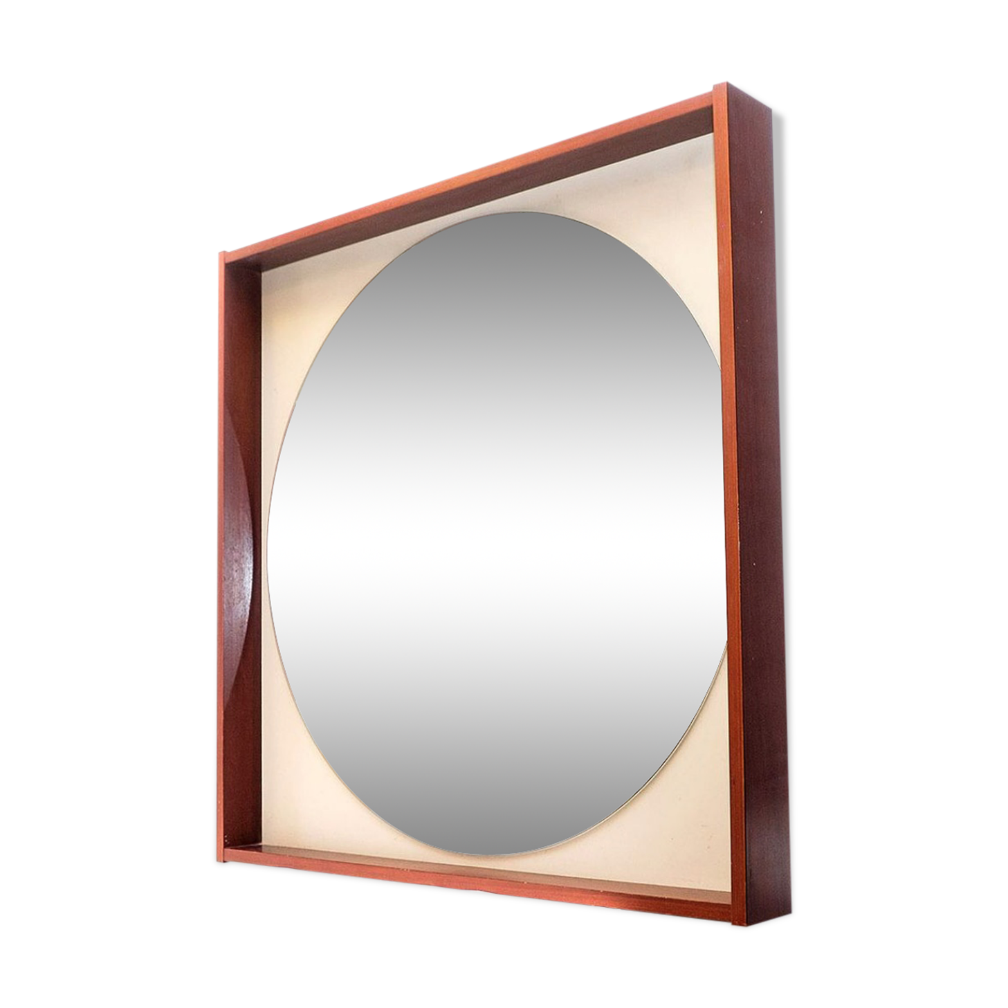 Vintage mahogany mirror 1970s 65x65cm
