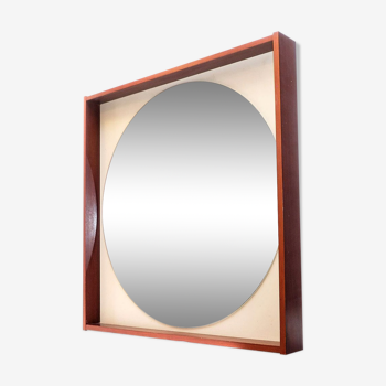 Vintage mahogany mirror 1970s 65x65cm