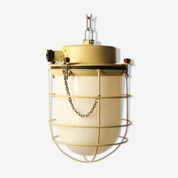 Yellow industrial ceiling lamp