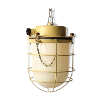 Yellow industrial ceiling lamp