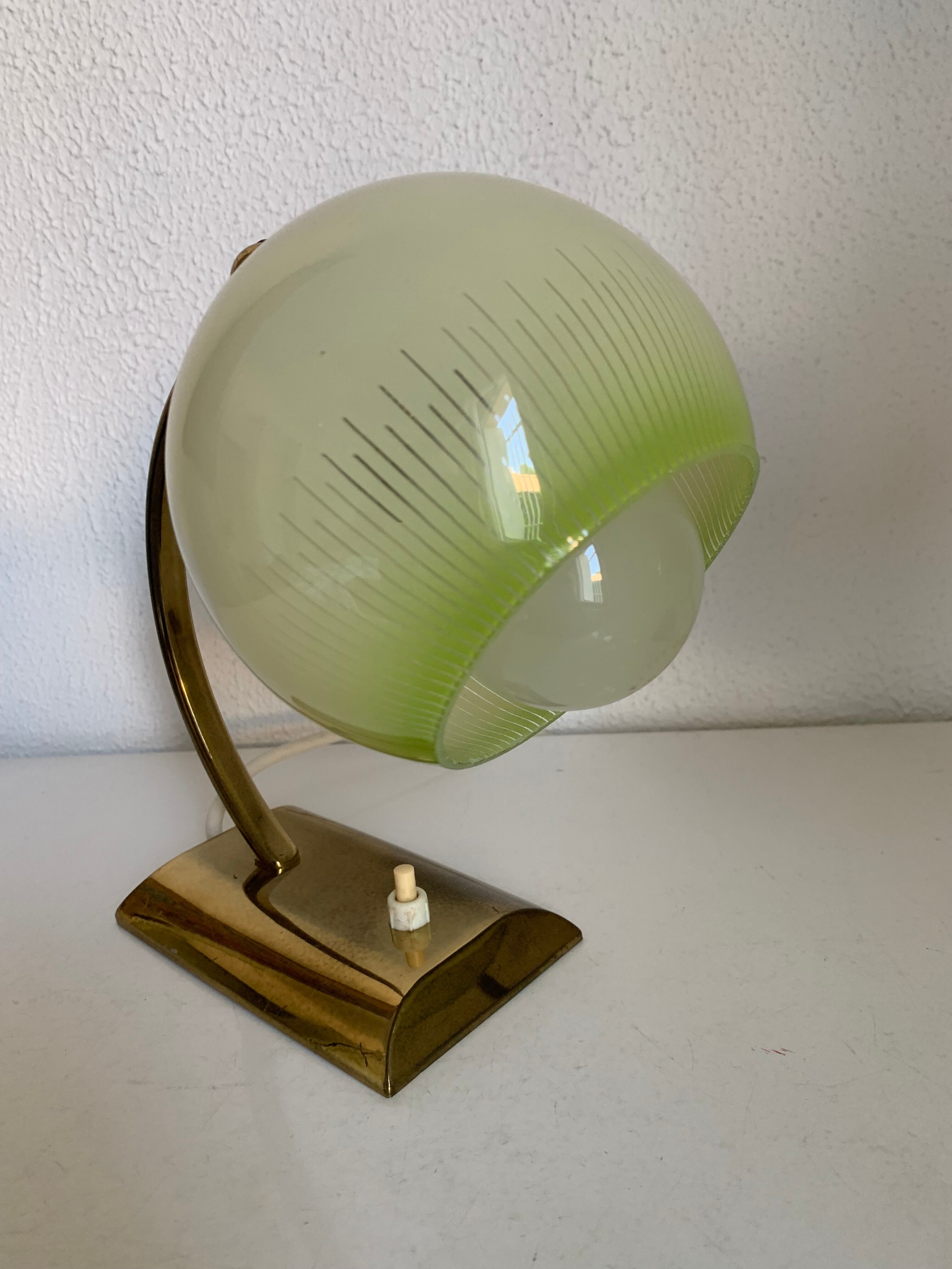 Pair vintage 1950 wall lamps bedside lamps gold - 21 cm
