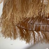 Suspension chandelier lampshade raffia bohemian vintage natural