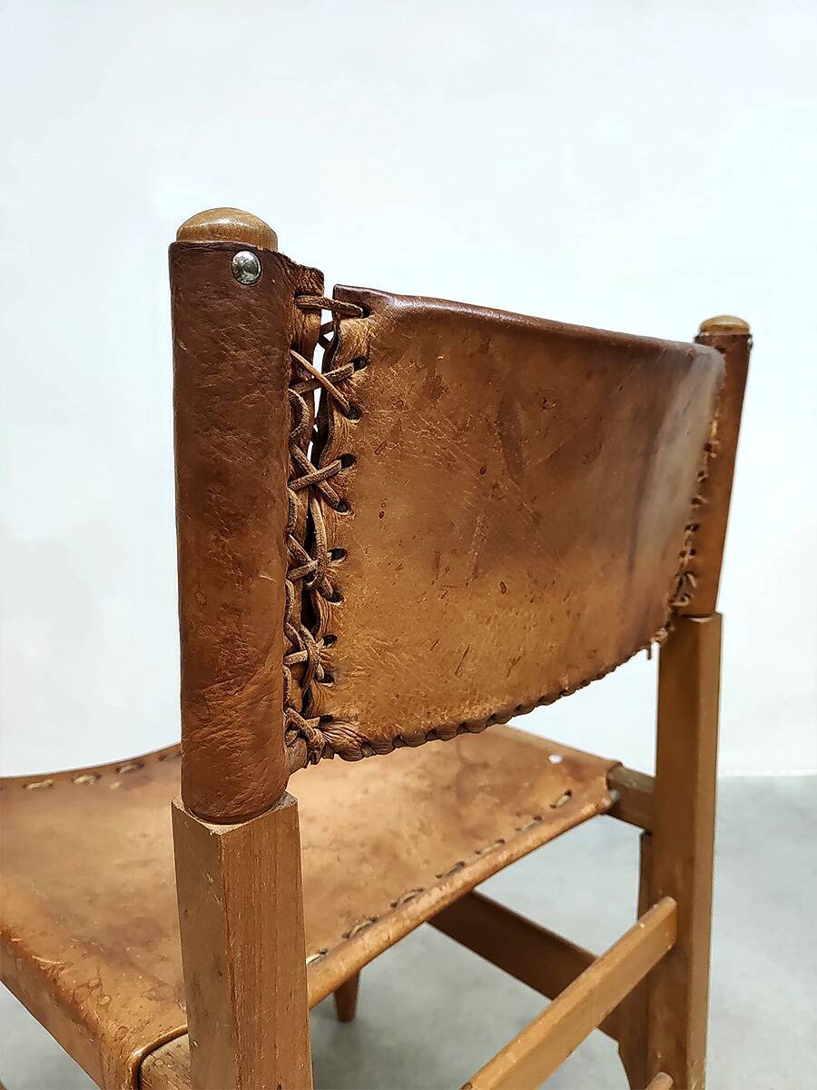 Vintage leather dining chairs Werner Biermann Arte Sano