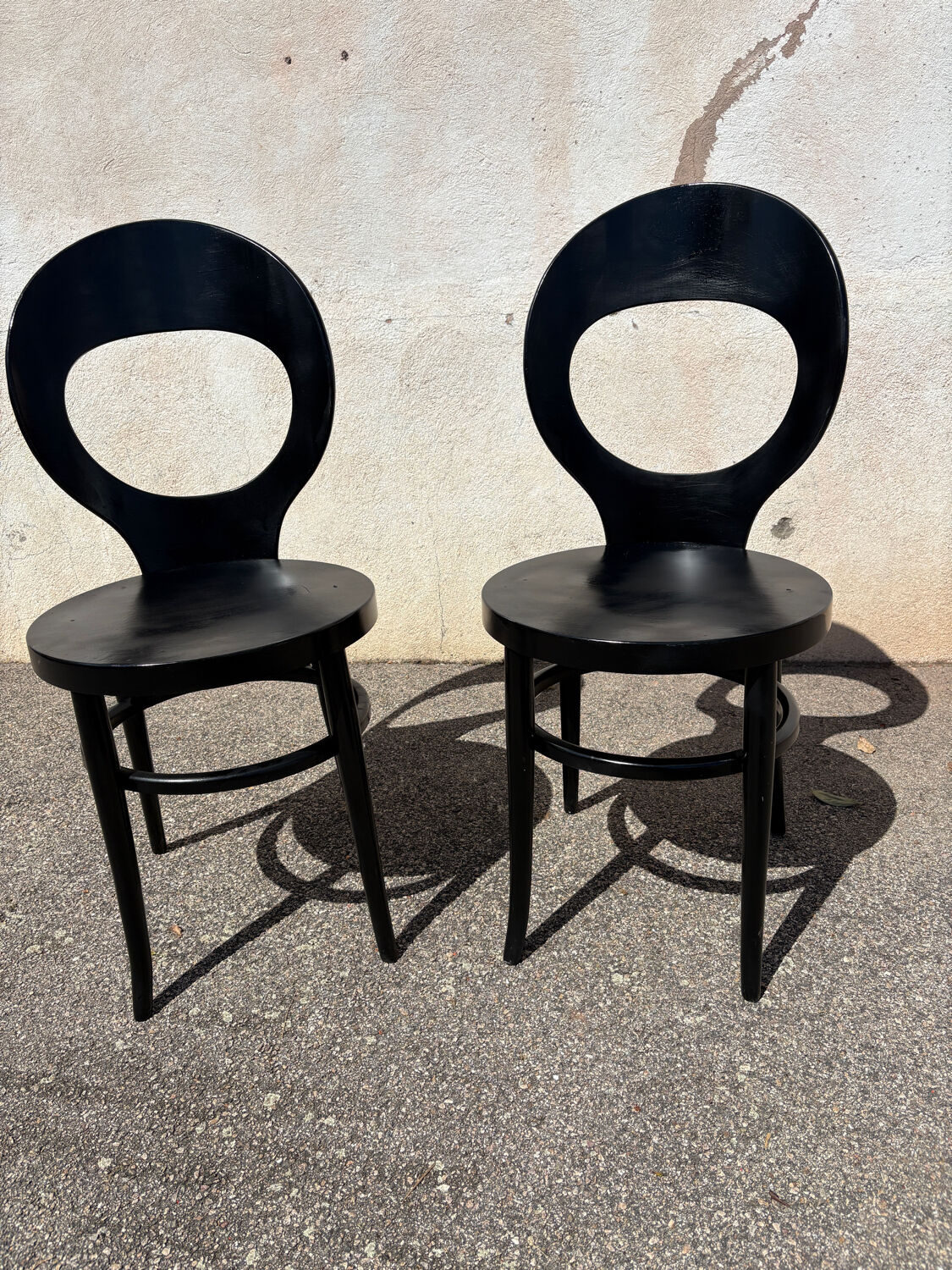 Two black seagull Baumann chairs
