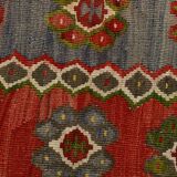 5x11 Kilim Red & Blue Geometric Vintage Rug, 168x342Cm