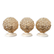 Trio of golden globe wall or ceiling lights