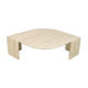 Table basse de forme courbe, travertin, France, circa 1970.