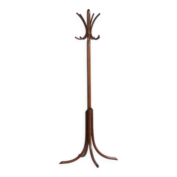 Curved beech wood coat rack – Austria-Hungary, Thonet style, around 1900